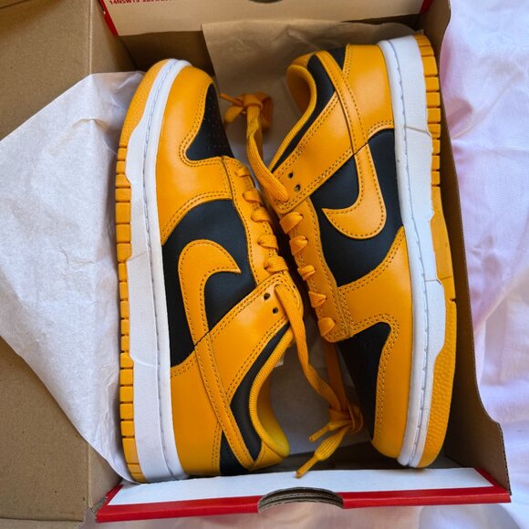Title:  Nike Dunk Low Retro Black/Golden/White Sneakers Size 6 NIB | Classic Str - Picture 1 of 3